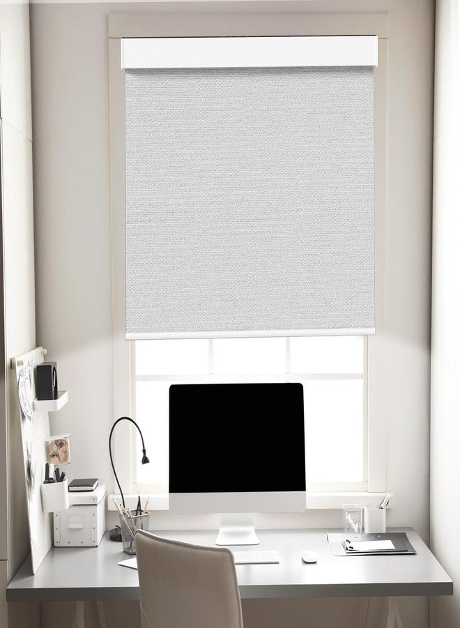 Blindify Blackout Roller Shades, Free-Stop Cordless Roller Blinds for Windows, Thermal Insulated Fabric Window Shades UV Protection for Home, Office, Bedroom, Door, White, 32" W x 72" H - Image 2